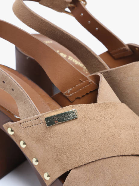Sandalen Met Hak Tessy Uit Leder Les tropeziennes Beige women B ander zicht 2